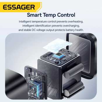 Gambar produk ESSAGER Kepala Charger USB Fast Charging GaN PD QC3.0 45W - ES-CD60