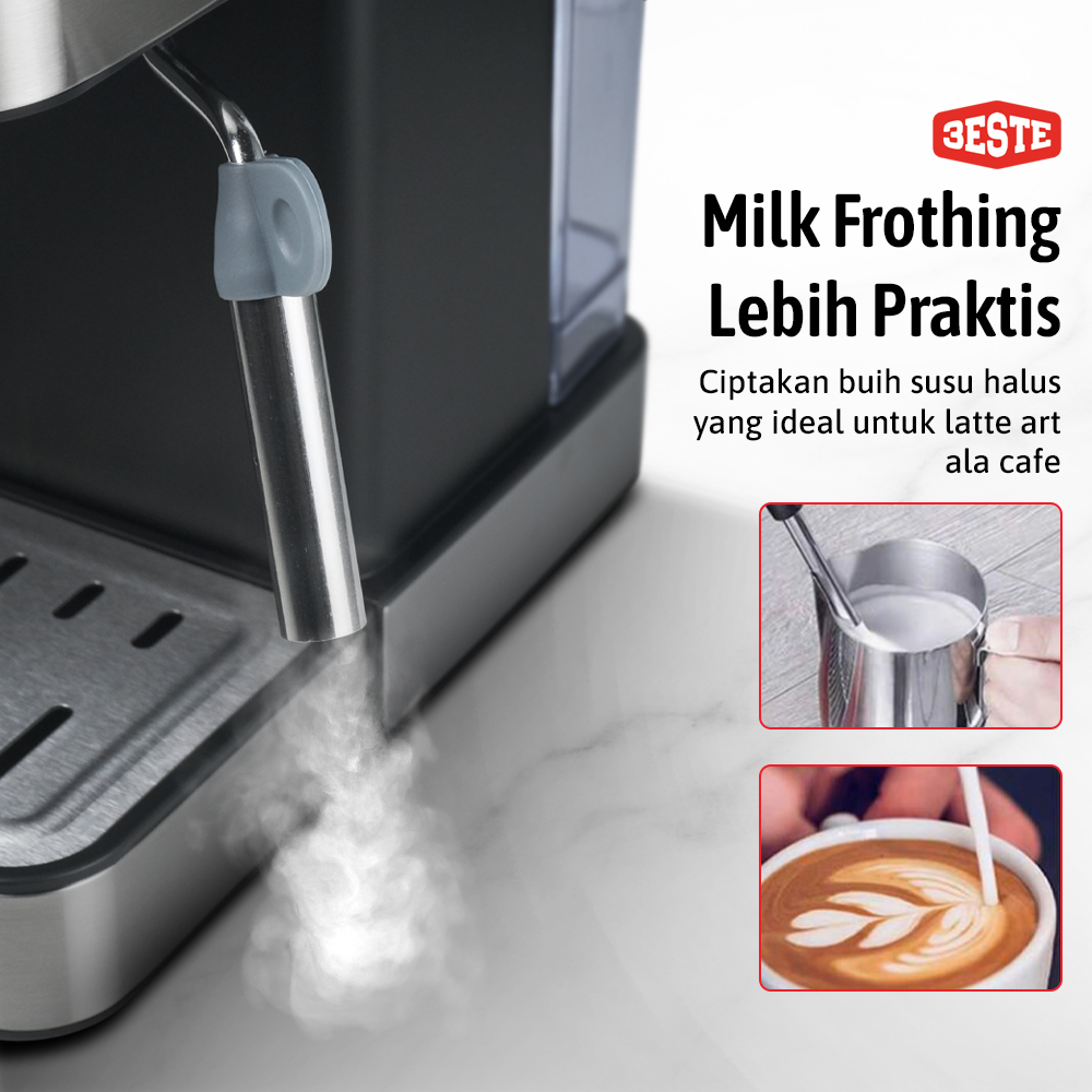 Trieste Mesin Kopi Espresso Coffee Maker Frothing 20 Bar 850W 1.6L - CM6863 Gambar produk Trieste Mesin Kopi Espresso Coffee Maker Frothing 20 Bar 850W 1.6L - CM6863
