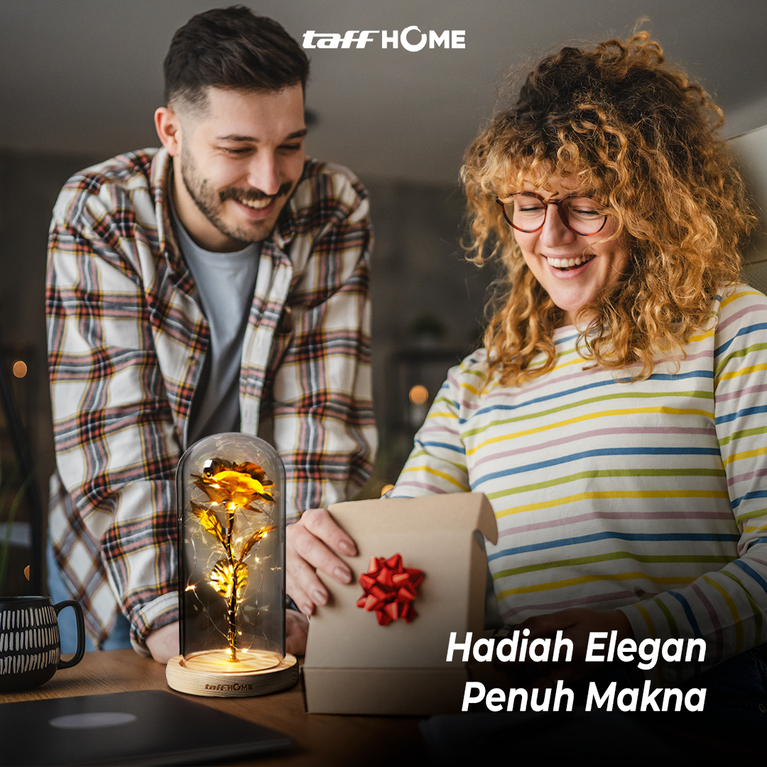 TaffHOME Lampu Meja Hias LED Mawar Beauty and The Beast Warm White - AC01 Gambar produk TaffHOME Lampu Meja Hias LED Mawar Beauty and The Beast Warm White - AC01