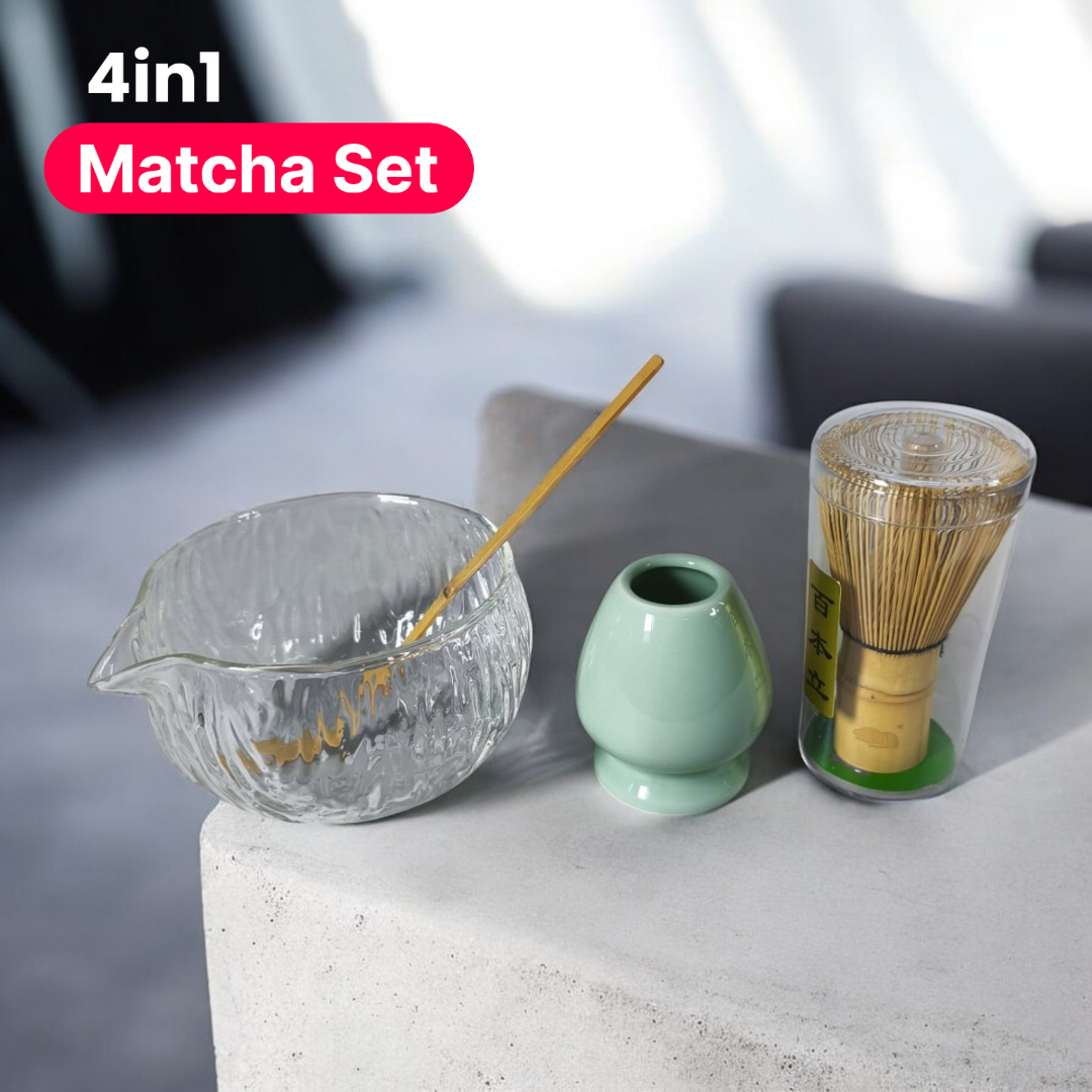 One Two Cups Matcha Set Chawan Chasen Stand Chashaku 470ml 4 PCS - WT174 Gambar produk One Two Cups Matcha Set Chawan Chasen Stand Chashaku 470ml 4 PCS - WT174