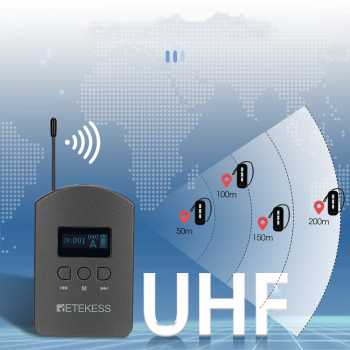 RETEKESS Audio Tour Guide Wireless Transmitter 36 Channel Mic 2000mAh - TT112
