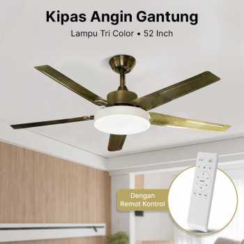 AVEO Kipas Angin Gantung Lampu Plafon Tri Color 52 Inch Remote Control - AV-052