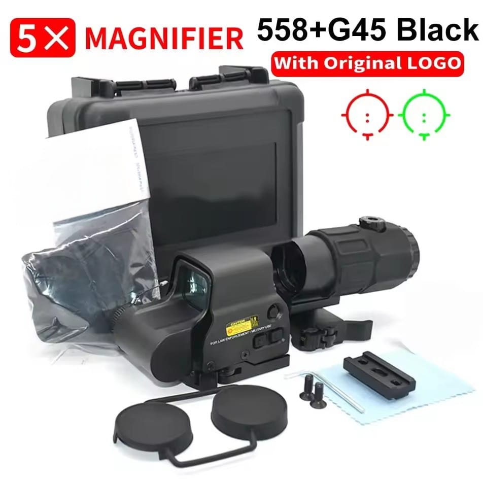 MOV Tactical Laser Airsoft Gun Holographic Sight 558 5x Magnifier G45 - 112113 Gambar produk MOV Tactical Laser Airsoft Gun Holographic Sight 558 5x Magnifier G45 - 112113