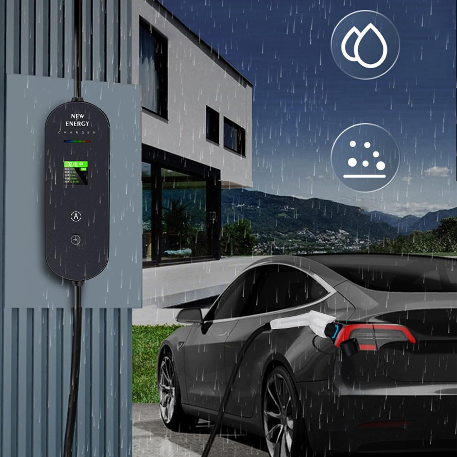 NEWENERGY Charger Mobil Listrik EV 1-Phase 32A 7kW CEE to Type2 Female - EVC01 Gambar produk NEWENERGY Charger Mobil Listrik EV 1-Phase 32A 7kW CEE to Type2 Female - EVC01