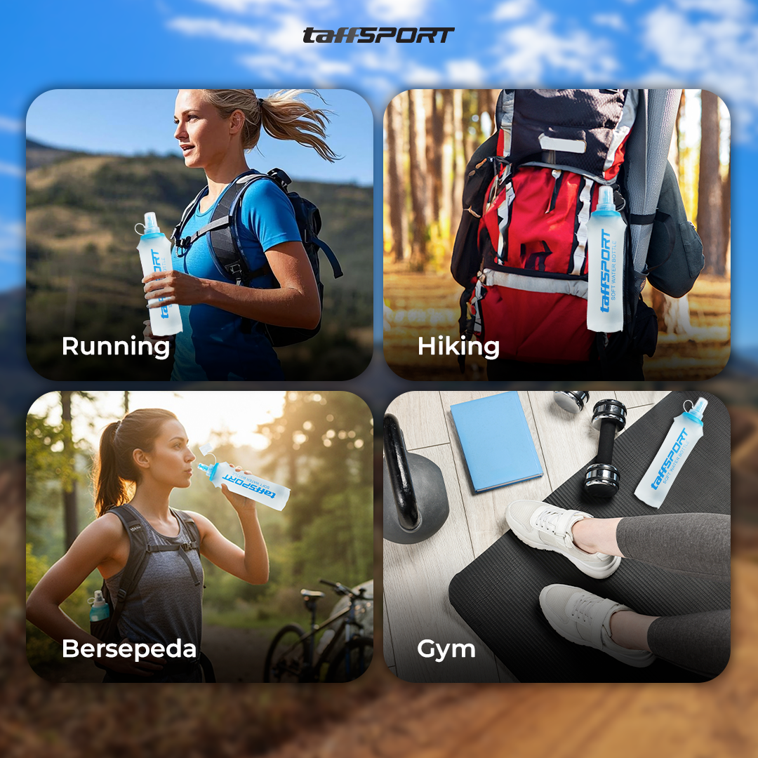 TaffSPORT Botol Minum Soft Flask Foldable Sport Water TPU 500 ml - TF009 Gambar produk TaffSPORT Botol Minum Soft Flask Foldable Sport Water TPU 500 ml - TF009