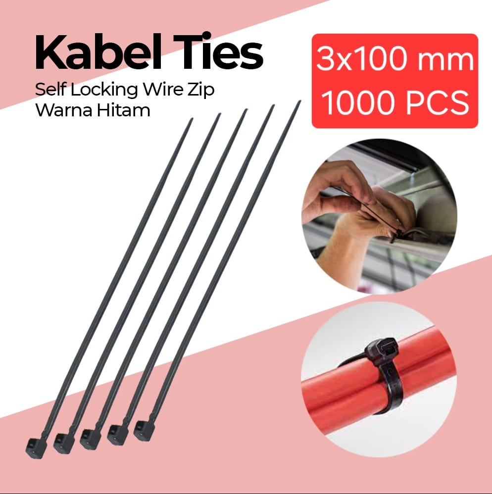 YCDC Kabel Ties Self Locking Wire Zip 3x100mm 1000 PCS - LYZ-100 Gambar produk YCDC Kabel Ties Self Locking Wire Zip 3x100mm 1000 PCS - LYZ-100