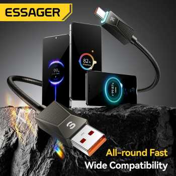 Gambar produk ESSAGER Kabel Data USB Type C PD Fast Charging Braided 7A 100W - ES-X75