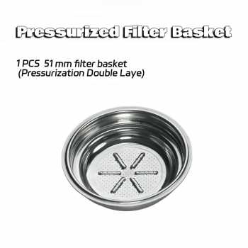 Dalinwell Filter Basket Portafilter Double Wall Pressurized 51mm 1 Cup - DWL-51P