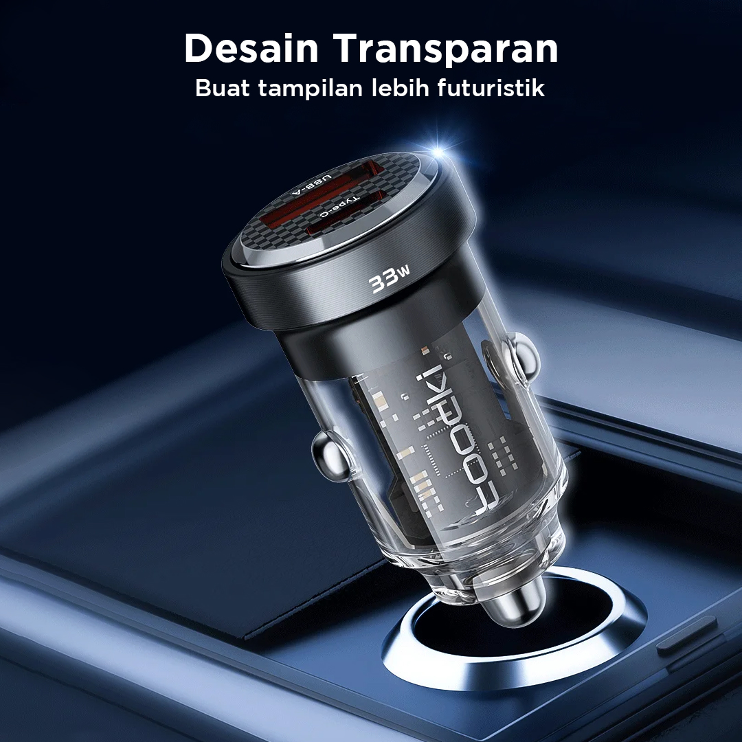 Toocki Car Charger Mobil Fast Charging PD QC 3.0 USB Type C Port 33W - TCCAC-WR01 Gambar produk Toocki Car Charger Mobil Fast Charging PD QC 3.0 USB Type C Port 33W - TCCAC-WR01