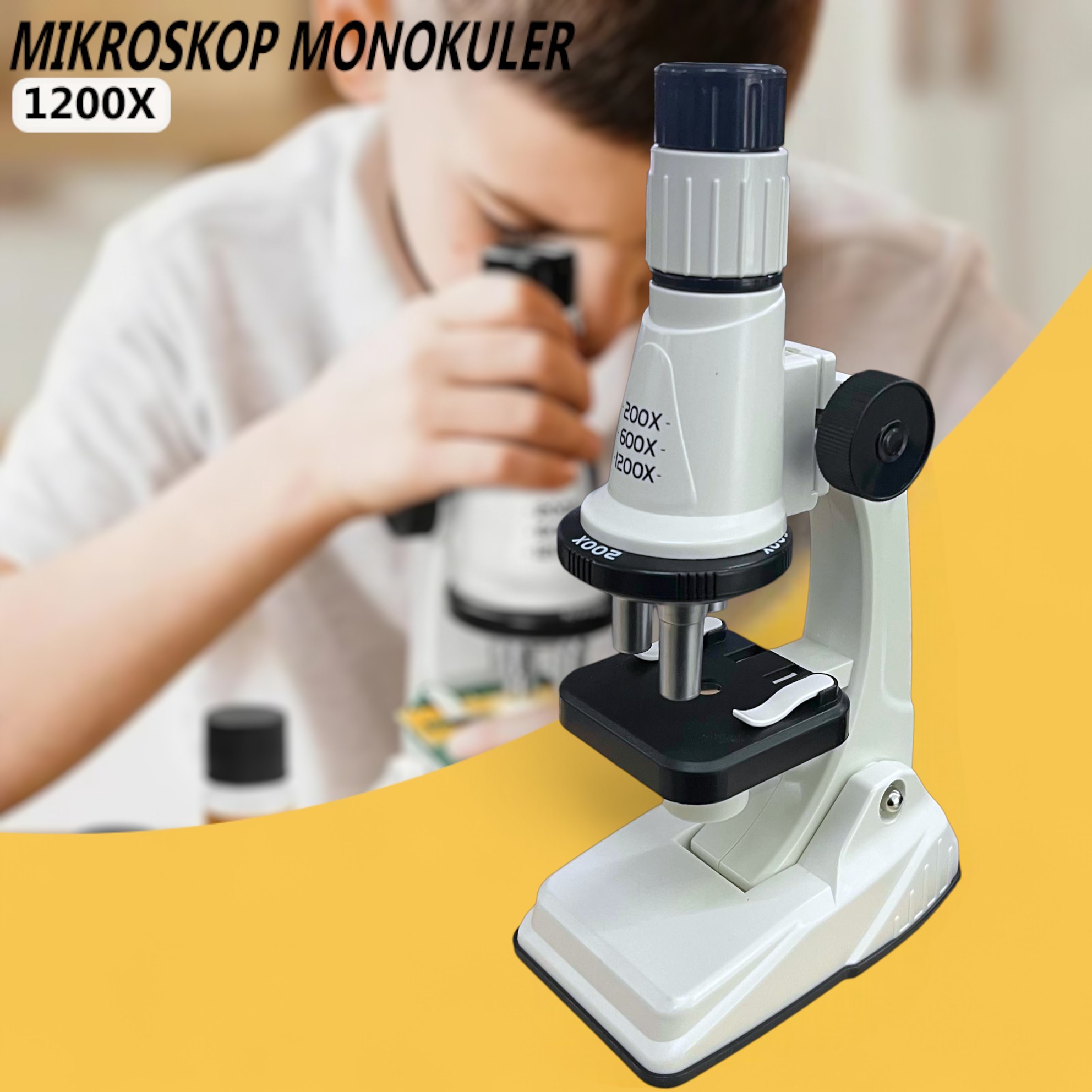 MICROKID Mikroskop Monokuler Edukasi Anak Pengamatan Science 1200x - SD661 Gambar produk MICROKID Mikroskop Monokuler Edukasi Anak Pengamatan Science 1200x - SD661