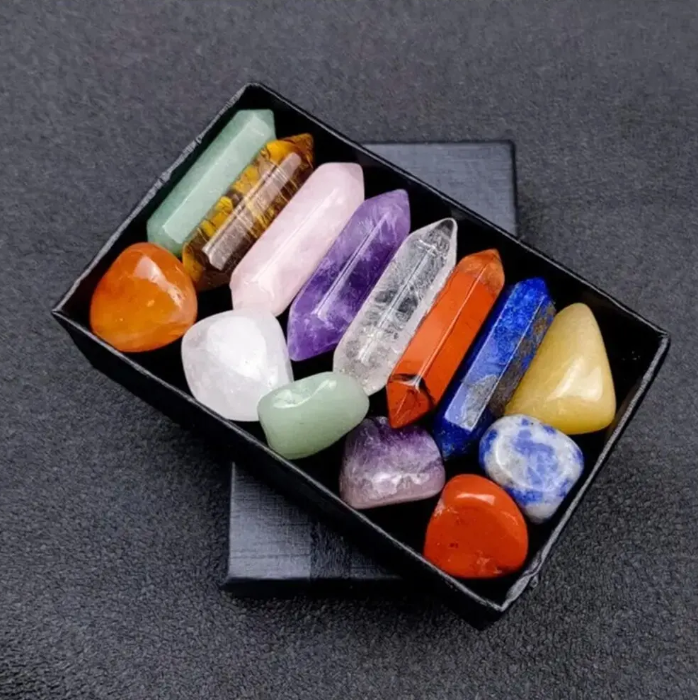 Gambar produk MOVER Batu Permata Alami Natural Gemstone Hexagonal Colorful 14 PCS - MC2