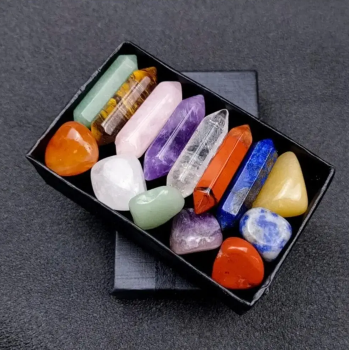 MOVER Batu Permata Alami Natural Gemstone Hexagonal Colorful 14 PCS - MC2