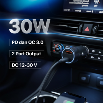 CARFN Car Charger Mobil Fast Charging PD QC 3.0 USB Type C Port 30W - TE-P21