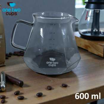 One Two Cups Teko Kopi Coffee Server V60 Drip Kaca Borosilikat 600ml - LCS38
