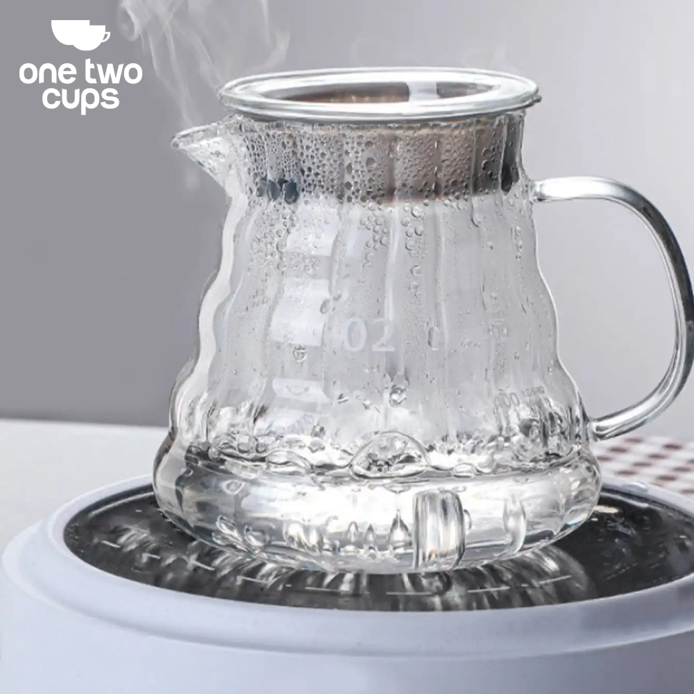 One Two Cups Teko Kopi Coffee Server V60 Drip Pour Over Borosilicate 600ml - XGS-36/60/80 Gambar produk One Two Cups Teko Kopi Coffee Server V60 Drip Pour Over Borosilicate 600ml - XGS-36/60/80