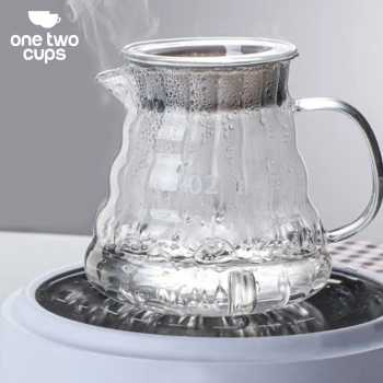 Gambar produk One Two Cups Teko Kopi Coffee Server V60 Drip Pour Over Borosilicate 600ml - XGS-36/60/80