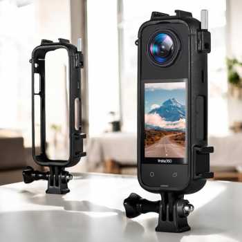 Gambar produk YAZE Protective Frame Case Rabbit Cage with Cold Shoe for Insta360 X4 - I3X4I