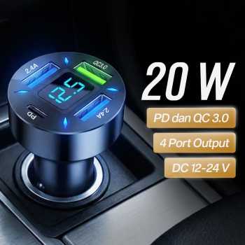 Gambar produk Iriisy Car Charger Mobil Fast Charging PD QC 3.0 USB Type C Port 54W - PD20W