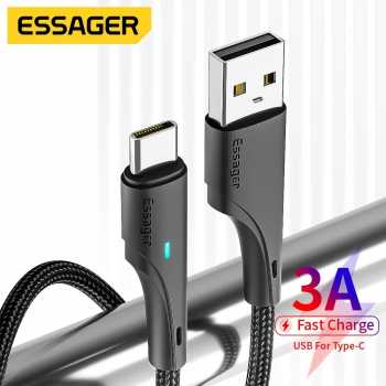 ESSAGER Kabel Data Type C Multifungsi Fast Charging LED Braided 3A - ES-X13