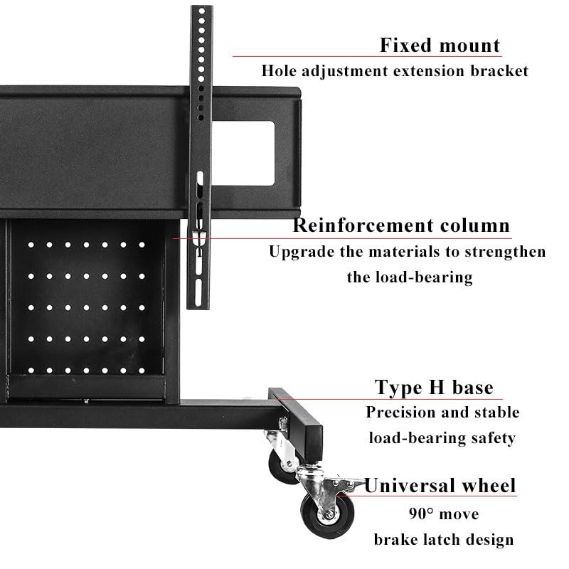 IBOWZ Bracket TV Floor Stand Wheel VESA 600x400 for 32-65 Inch TV - IB-65 Gambar produk IBOWZ Bracket TV Floor Stand Wheel VESA 600x400 for 32-65 Inch TV - IB-65