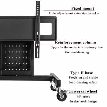 Gambar produk IBOWZ Bracket TV Floor Stand Wheel VESA 600x400 for 32-65 Inch TV - IB-65