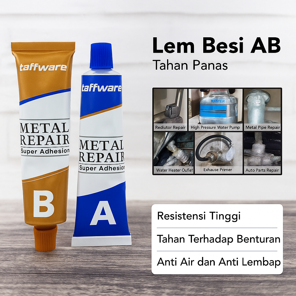 Taffware Lem Besi AB Tahan Panas Multifungsi Industrial Repair Glue 100g - SW-15 Gambar produk Taffware Lem Besi AB Tahan Panas Multifungsi Industrial Repair Glue 100g - SW-15