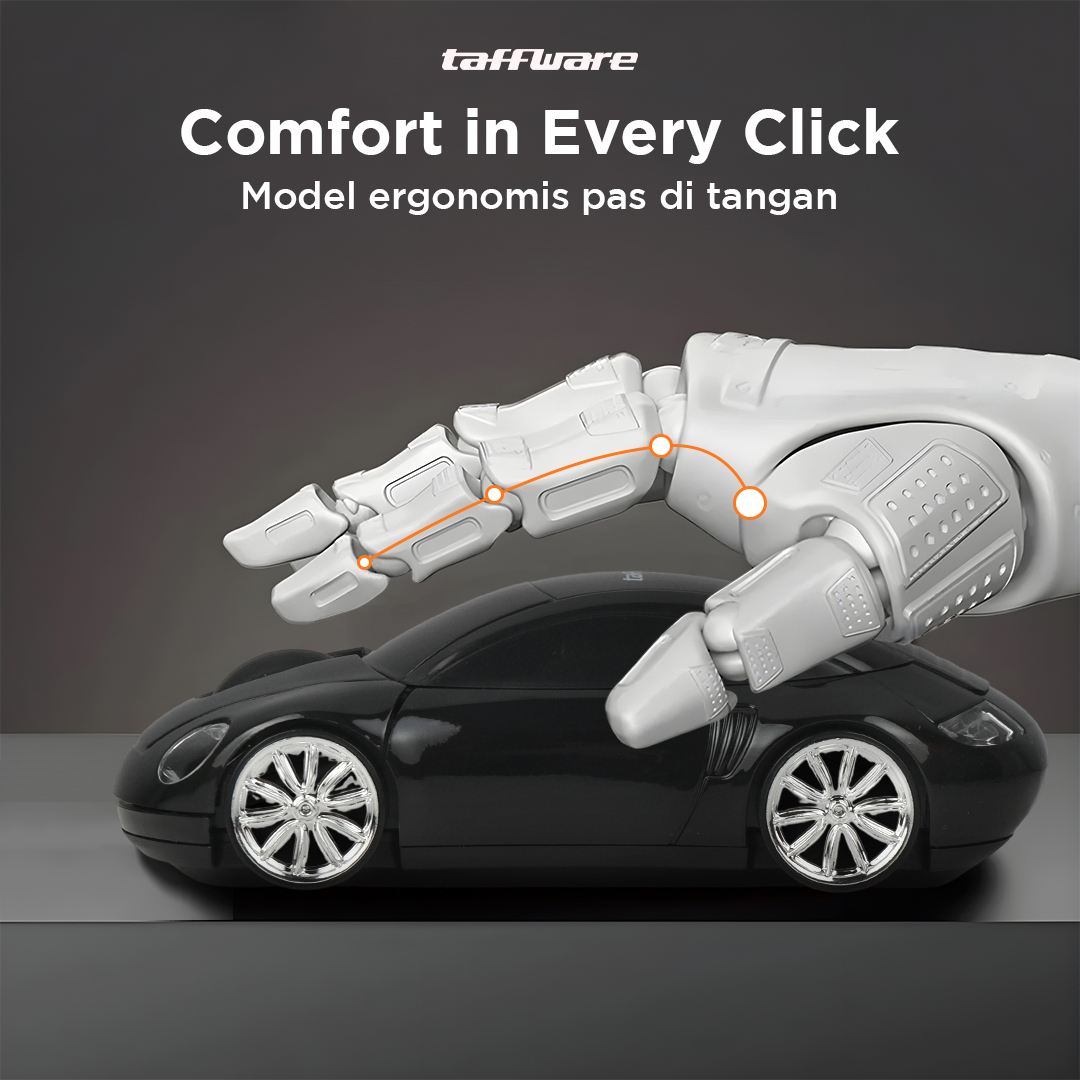 Taffware Mouse Wireless Optical 2.4GHz Model Mobil Supercar 1600DPI - CM0016 Gambar produk Taffware Mouse Wireless Optical 2.4GHz Model Mobil Supercar 1600DPI - CM0016