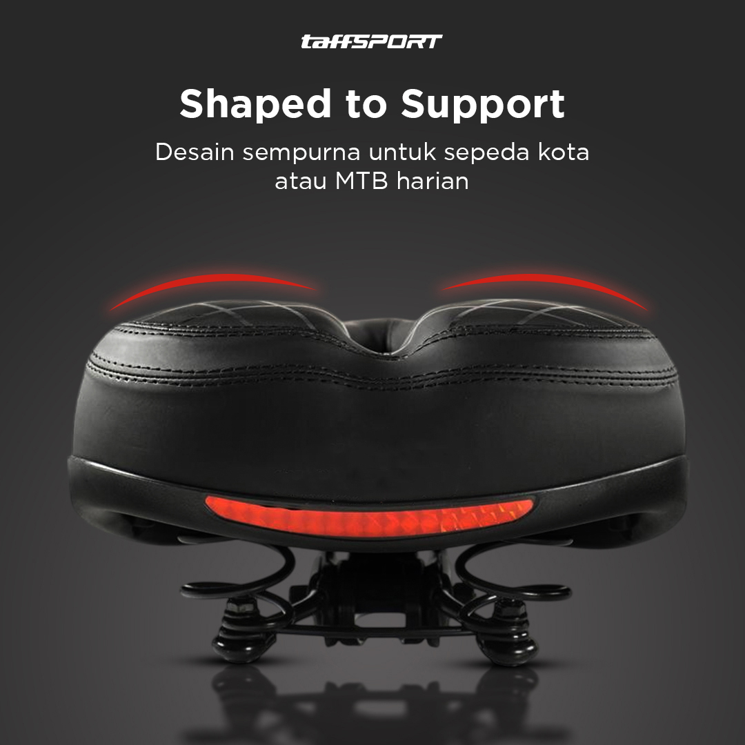 TaffSPORT Sadel Sepeda Shock Spring Absorption Reflective Tape - SX118-1 Gambar produk TaffSPORT Sadel Sepeda Shock Spring Absorption Reflective Tape - SX118-1