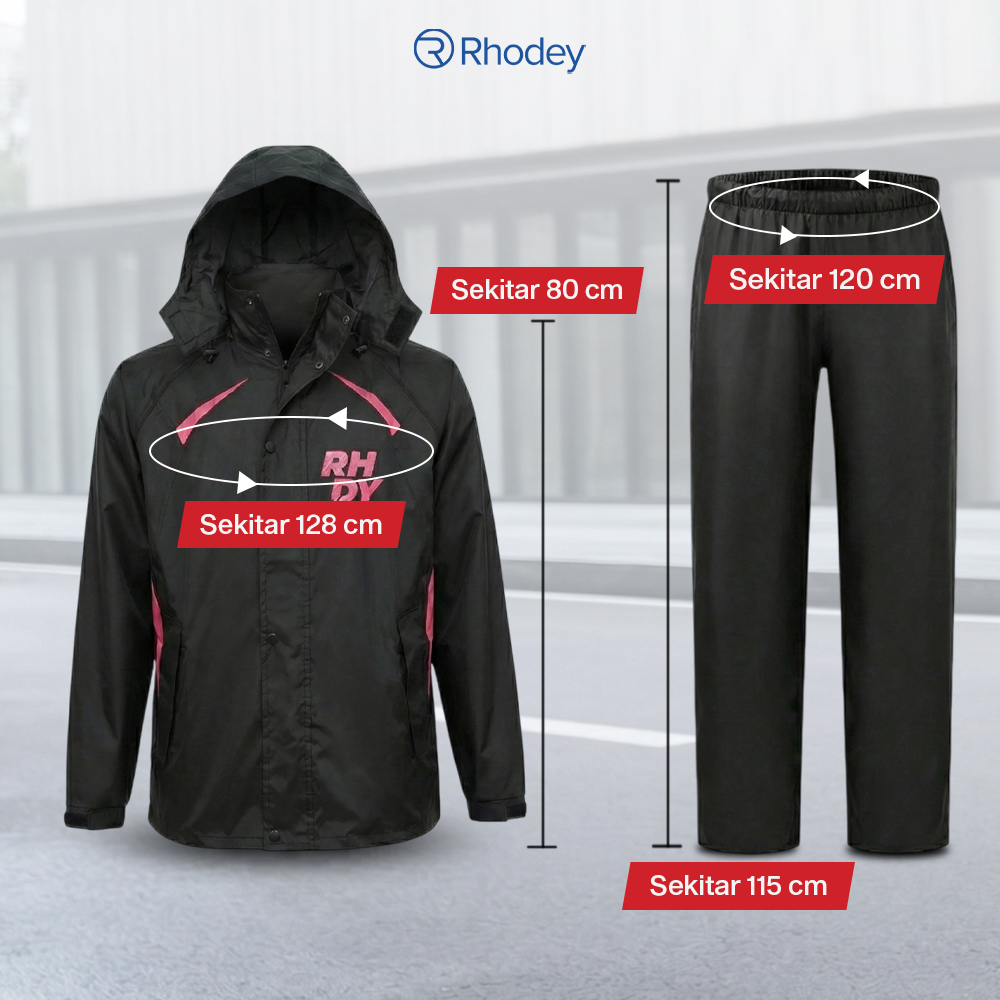 Rhodey Jas Hujan Setelan Motor Visor Polyester Waterproof Raincoat XXL - ZY-8119 Gambar produk Rhodey Jas Hujan Setelan Motor Visor Polyester Waterproof Raincoat XXL - ZY-8119