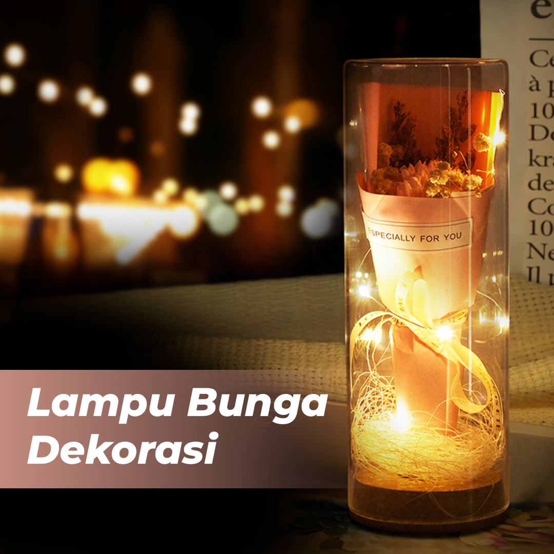 AINYROS Lampu Bunga Dekorasi LED Eternal Flower Dome Glass Cover Carnation - AN2185 Gambar produk AINYROS Lampu Bunga Dekorasi LED Eternal Flower Dome Glass Cover Carnation - AN2185