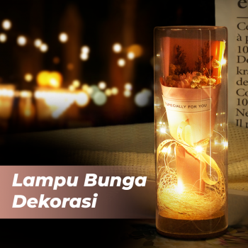 AINYROS Lampu Bunga Dekorasi LED Eternal Flower Dome Glass Cover - AN2185