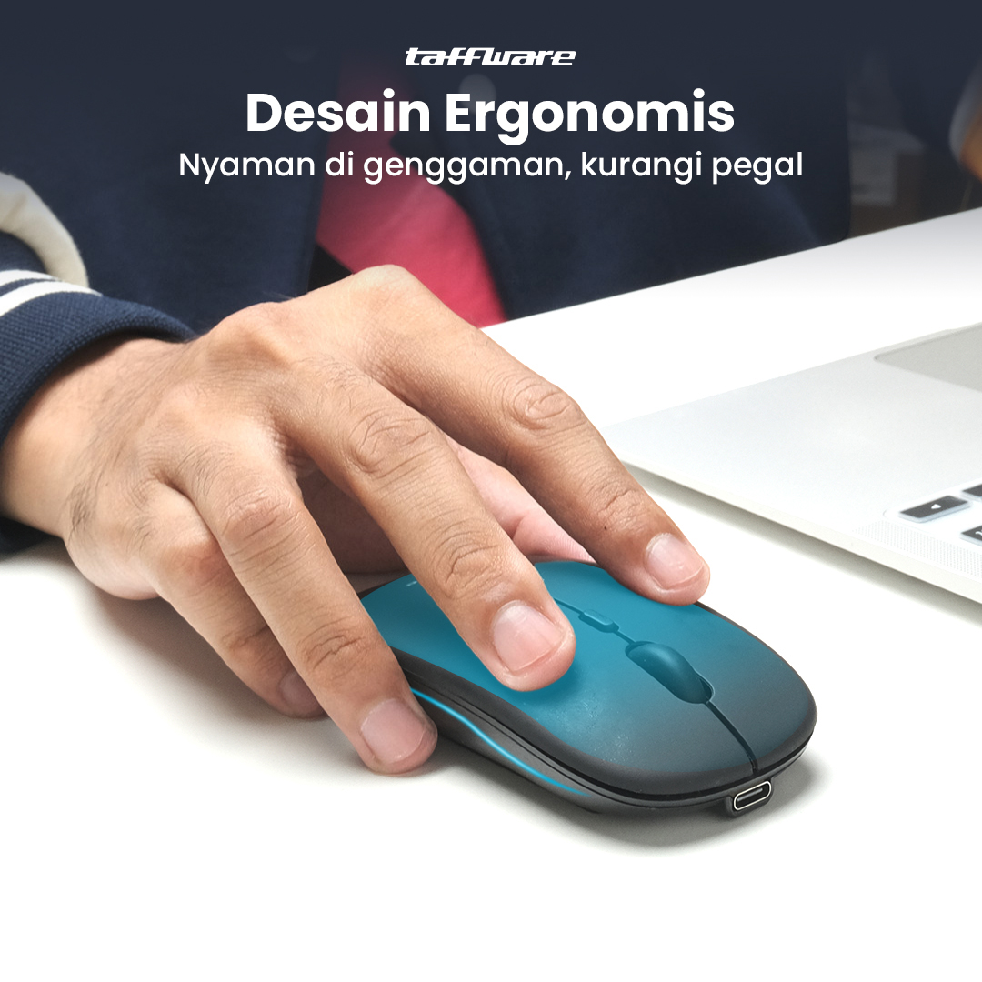 Taffware Mouse Wireless Bluetooth Optical 2.4GHz Silent Click 1600DPI - DC001 Gambar produk Taffware Mouse Wireless Bluetooth Optical 2.4GHz Silent Click 1600DPI - DC001