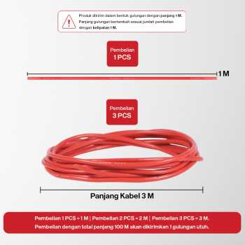 Gambar produk ALLWELL Kabel AWG Silicone Extra Soft Temperature Resistant Wire 1M 14 AWG - MU-5