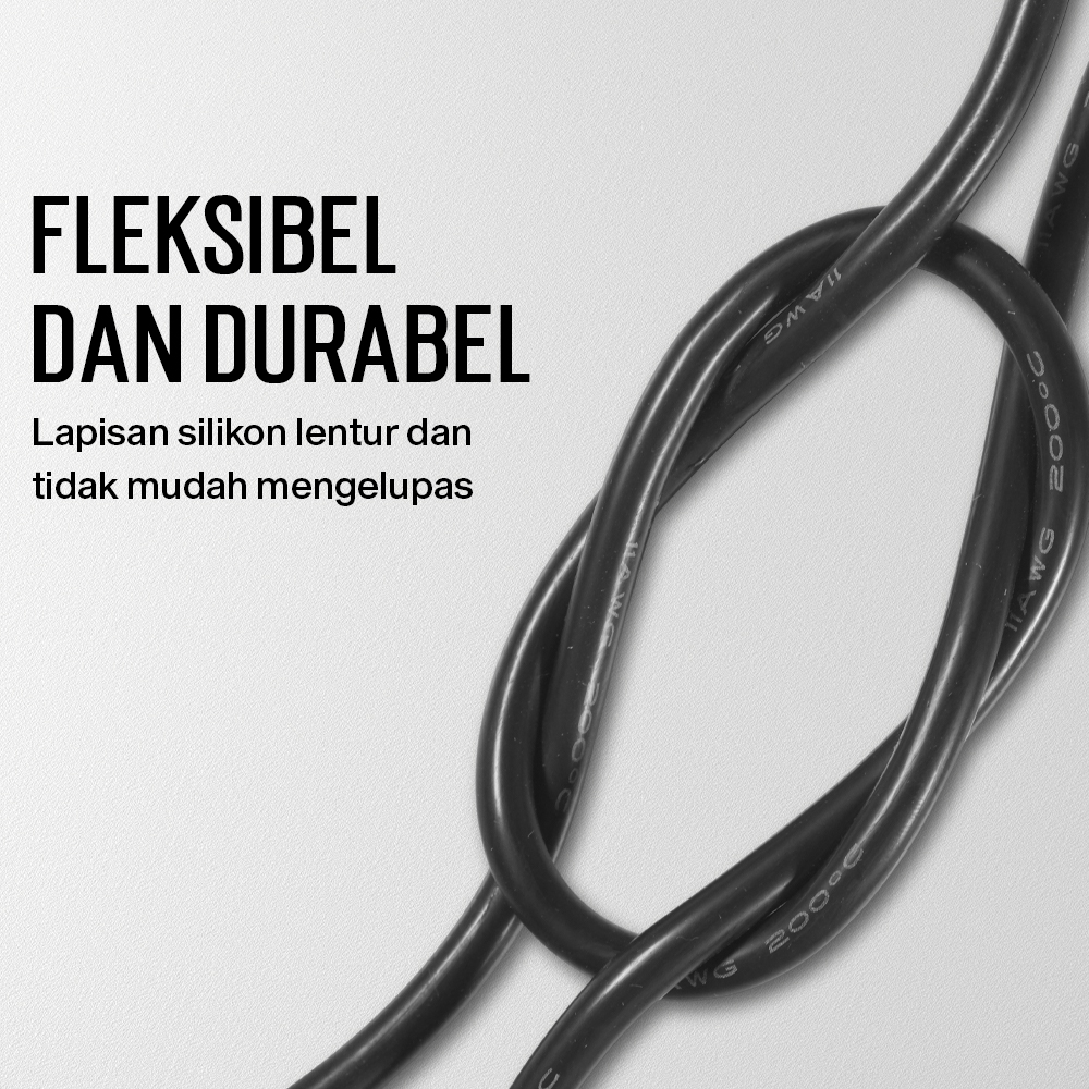 Gambar produk ALLWELL Kabel AWG Silicone Extra Soft Temperature Resistant Wire 1M 11 AWG - MU-5