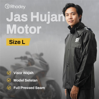 Rhodey Jas Hujan Setelan Motor Dewasa Visor PVC Waterproof Raincoat L - RD-120