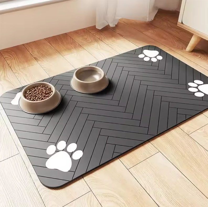 PAWLAND Alas Tempat Makan Kucing Anjing Feeding Mat Anti Slip 30x50cm - PL-10 Gambar produk PAWLAND Alas Tempat Makan Kucing Anjing Feeding Mat Anti Slip 30x50cm - PL-10