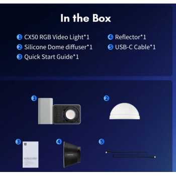 Gambar produk ZHIYUN CINEPEER Lampu Studio Pocket Fill Light RGB COB LED 50 W - CX50 RGB