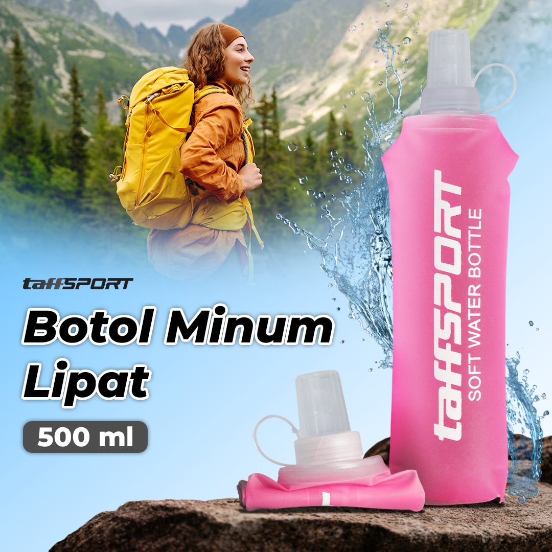 TaffSPORT Botol Minum Soft Flask Foldable Sport Water TPU 500 ml - TF009 Gambar produk TaffSPORT Botol Minum Soft Flask Foldable Sport Water TPU 500 ml - TF009