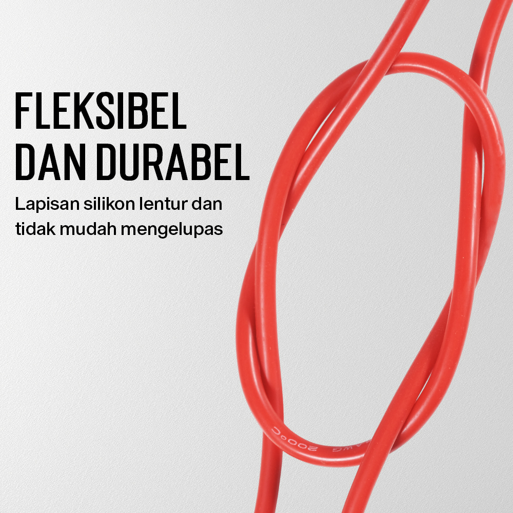 Gambar produk ALLWELL Kabel AWG Silicone Extra Soft Temperature Resistant Wire 1M 14 AWG - MU-5