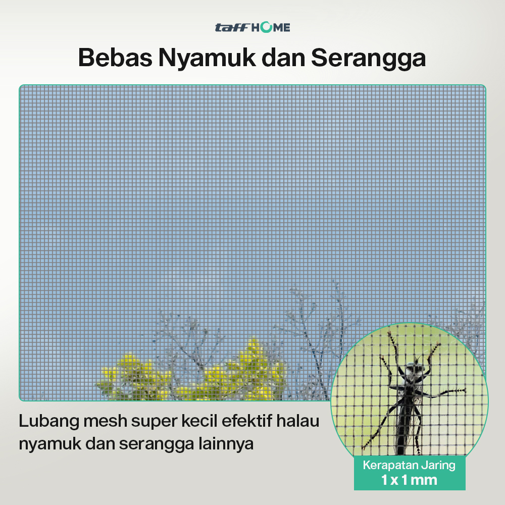 Gambar produk TaffHOME Kasa Nyamuk Jaring Jendela Ventilasi Mosquito Net PP Nano 1x2M - AW15
