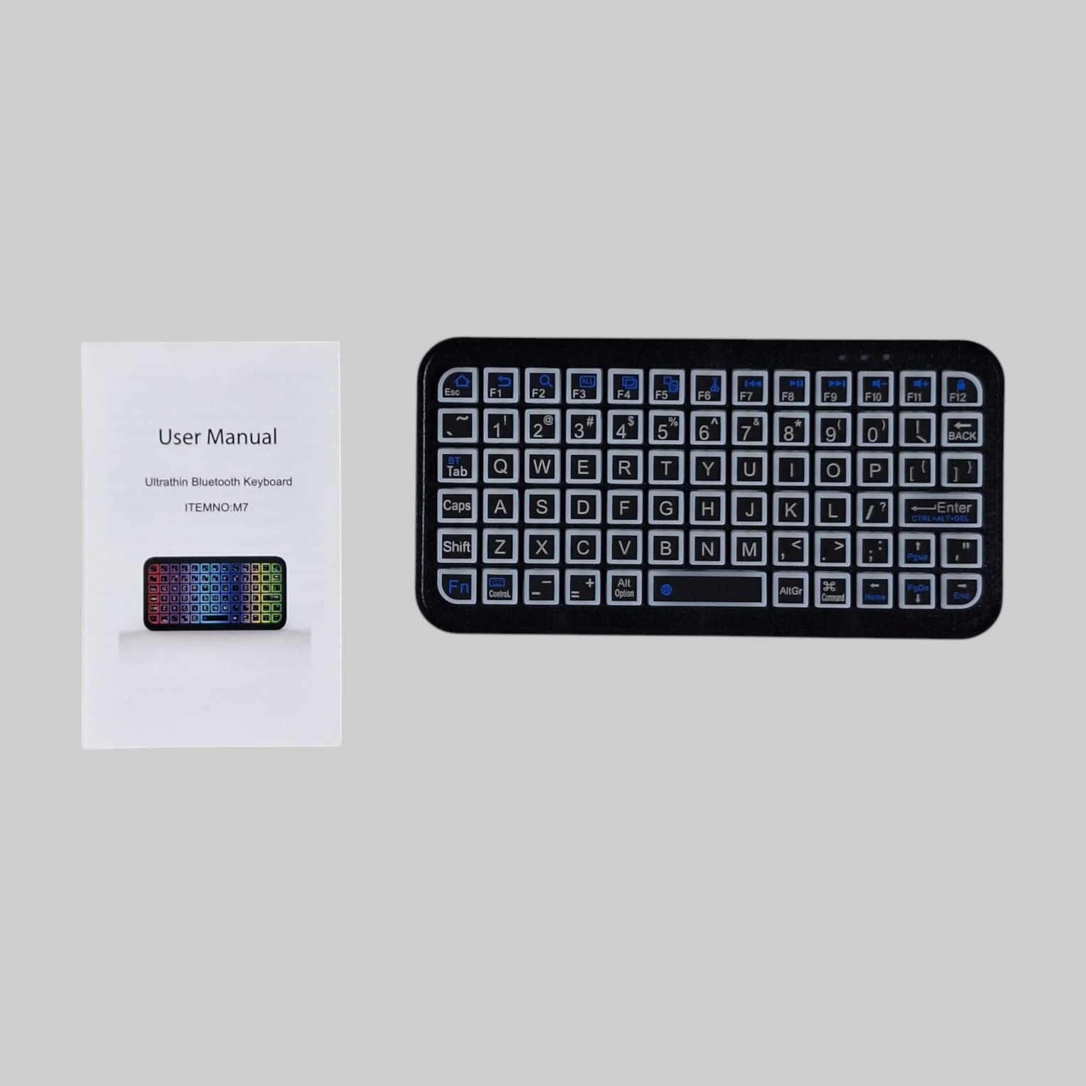 Gambar produk AXPRO Keyboard Wireless Mini Bluetooth Rechargeable RGB 8 Colors - M7