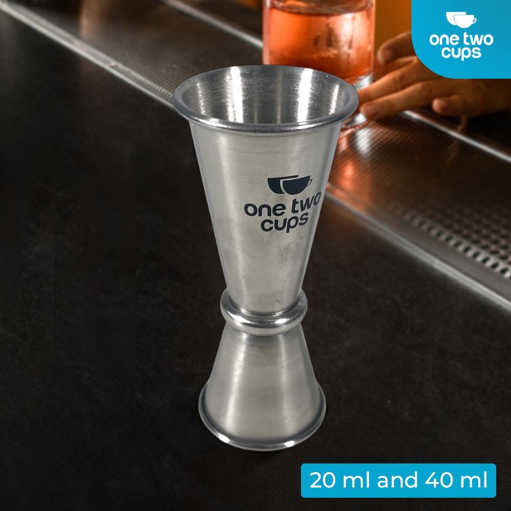 One Two Cups Gelas Ukur Bartender Double Jigger Measuring Cup 20ml and 40ml - KM1 Gambar produk One Two Cups Gelas Ukur Bartender Double Jigger Measuring Cup 20ml and 40ml - KM1