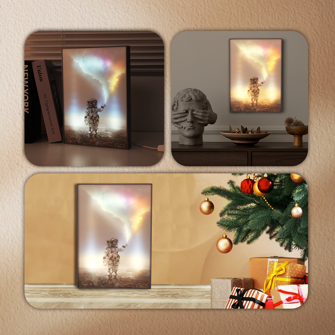 Gambar produk YORYZENG Lampu Meja Hias Lukisan 3in1 Color LED USB 30.5cm Astronaut - YY31