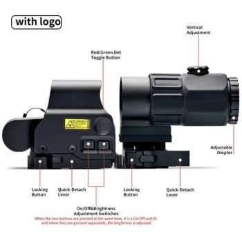 Gambar produk MOV Tactical Laser Airsoft Gun Holographic Sight 558 5x Magnifier G45 - 112113