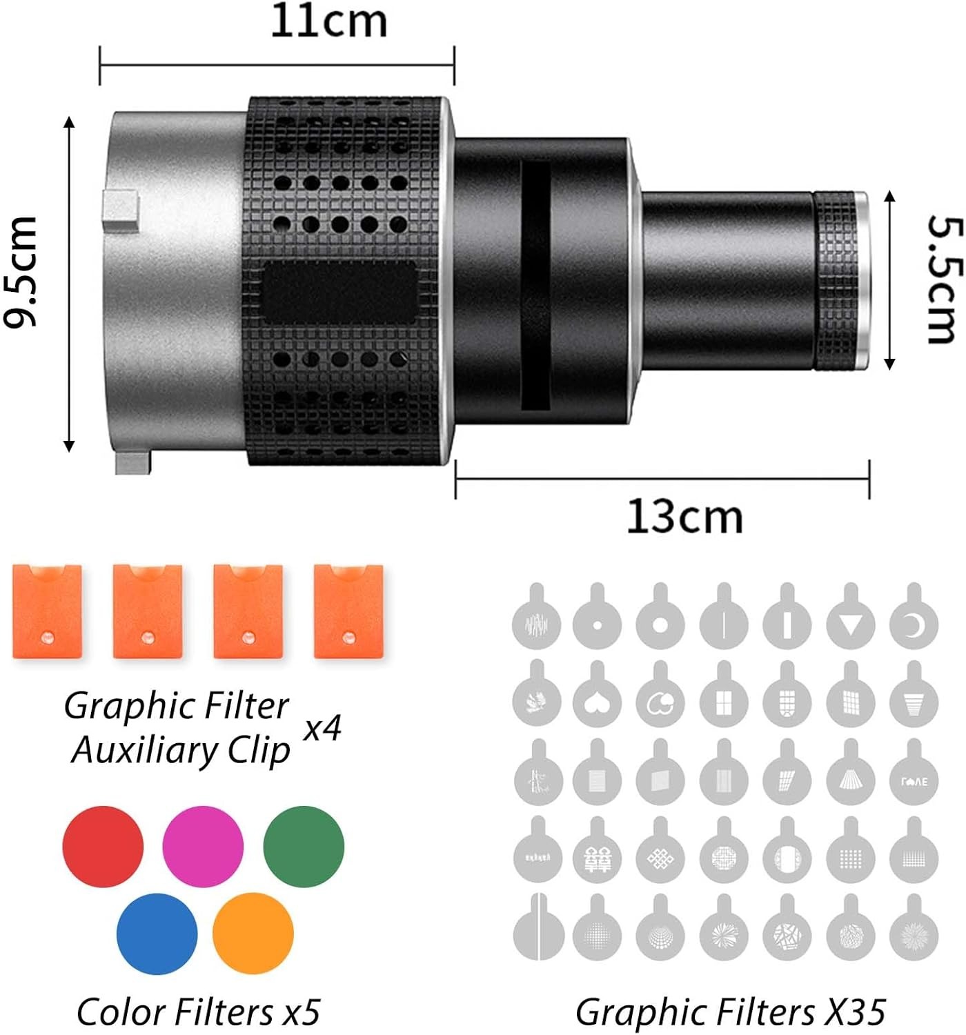 LUYP Optical Snoot Bowens Mount Projector Cahaya Fotografi 35 Set - MM-06 PRO Gambar produk LUYP Optical Snoot Bowens Mount Projector Cahaya Fotografi 35 Set - MM-06 PRO