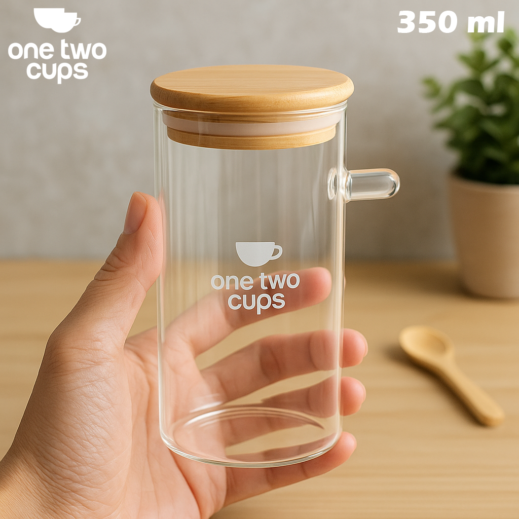 One Two Cups Toples Kaca Penyimpanan Makanan Storage with Bamboo Lid 350ml - FM-LD1 Gambar produk One Two Cups Toples Kaca Penyimpanan Makanan Storage with Bamboo Lid 350ml - FM-LD1
