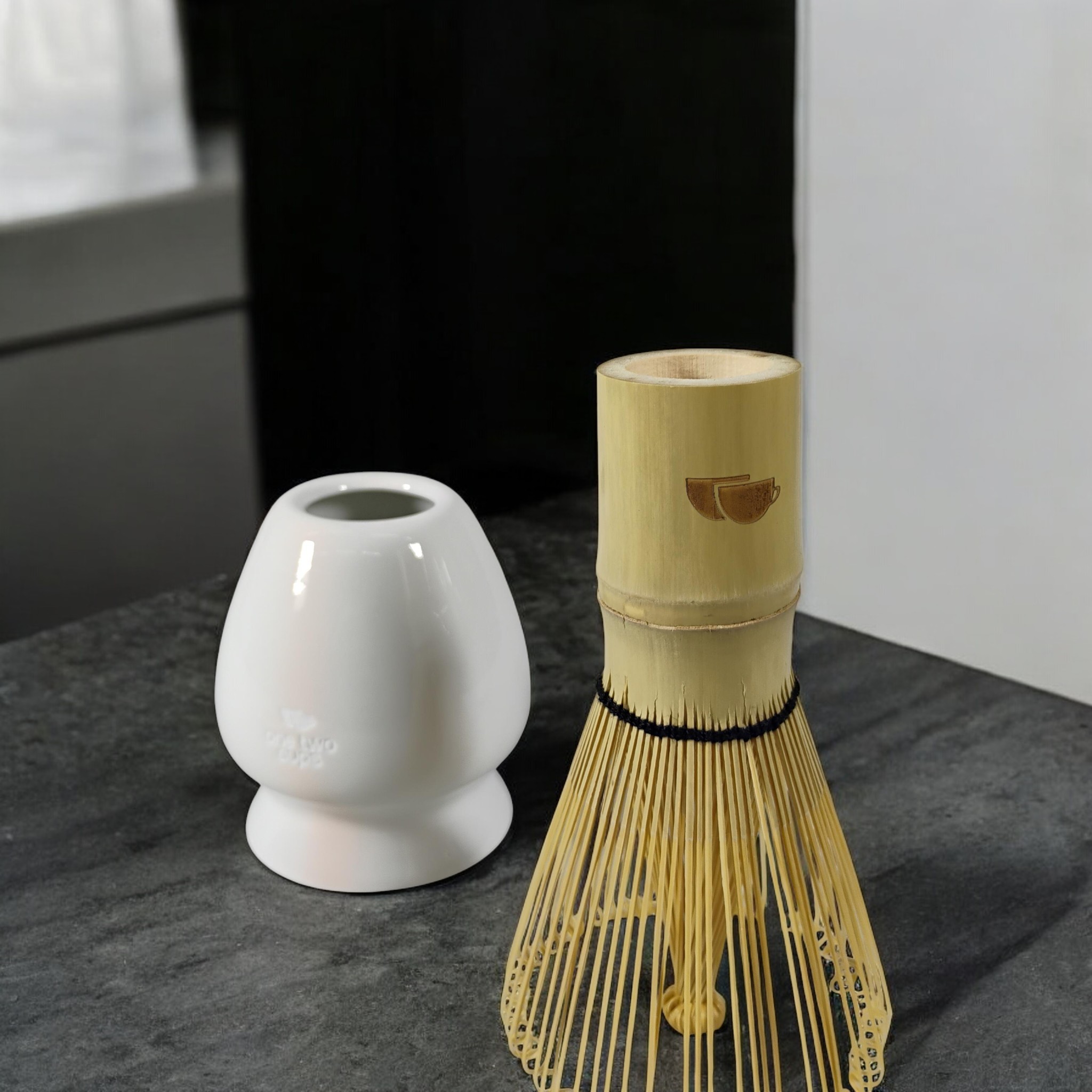 One Two Cups Matcha Set Kit Chasen Whisk Stand Chashaku Spoon 4 PCS - NA-712 Gambar produk One Two Cups Matcha Set Kit Chasen Whisk Stand Chashaku Spoon 4 PCS - NA-712