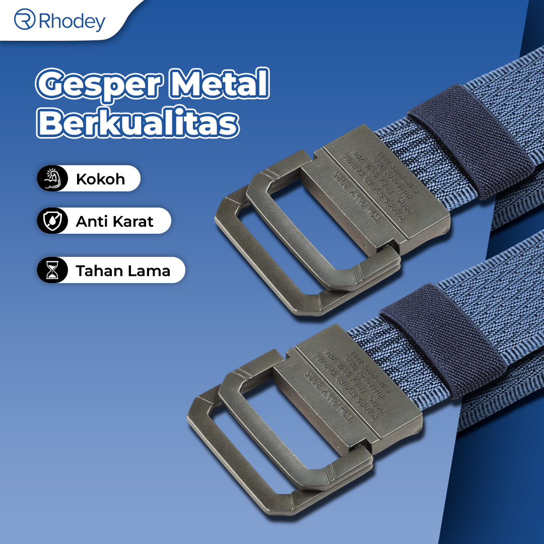 Gambar produk Rhodey Craftman Tali Ikat Pinggang Pria Canvas Buckle Belt - B1030