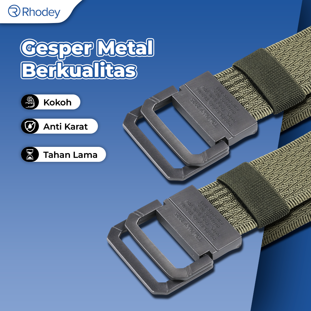 Gambar produk Rhodey Craftman Tali Ikat Pinggang Pria Canvas Buckle Belt - B1030