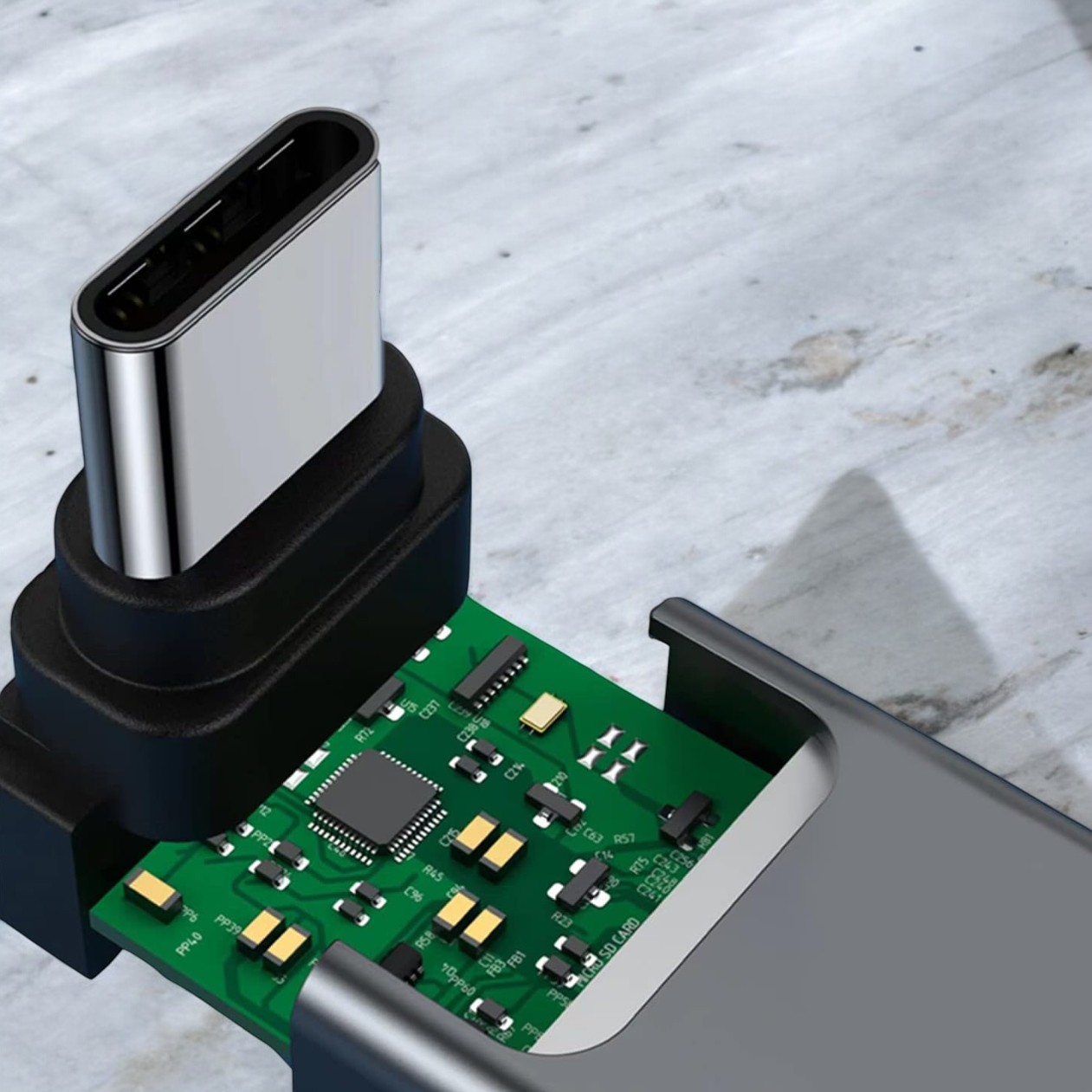 SUPT OTG USB 3.1 to Type C Elbow High Speed Adapter Aluminium Alloy - ST2 Gambar produk SUPT OTG USB 3.1 to Type C Elbow High Speed Adapter Aluminium Alloy - ST2